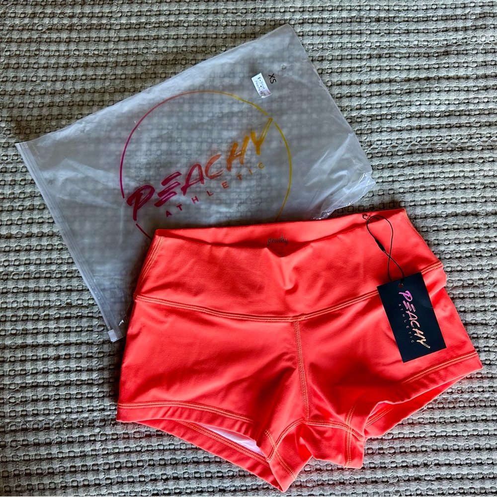 NWT 🍑 Neon Orange Coral Shorts by Peachy